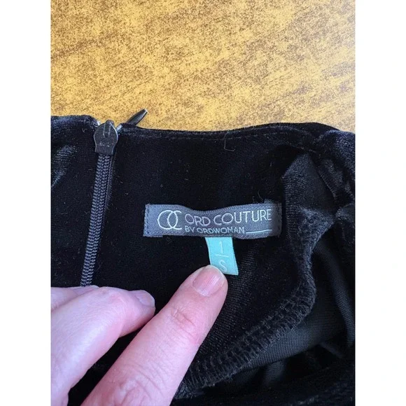 Ord Couture by Ordwoman Black Velvet Ombre Purple Pleated Maxi Dress Size S - Picture 5 of 7